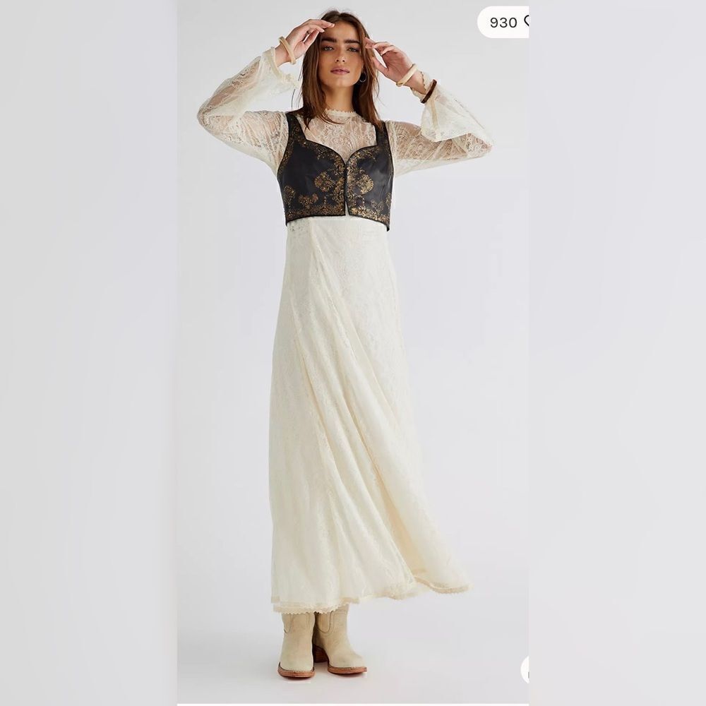 Free People - Bell Sleeve Lace Dress, size Small - Picture 3 of 7